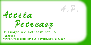 attila petreasz business card